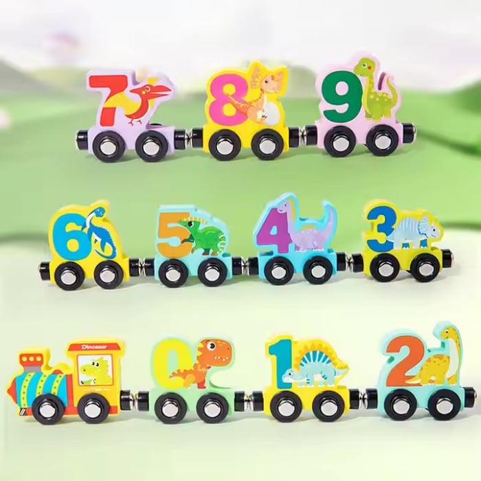 Trenulet din lemn cu prinderi magnetice 11 piese [2]