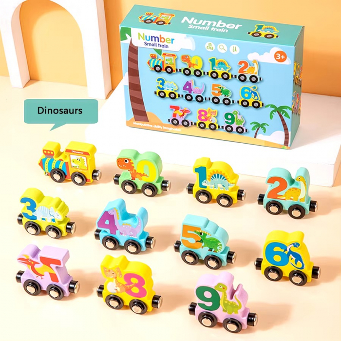 Trenulet din lemn cu prinderi magnetice 11 piese [1]