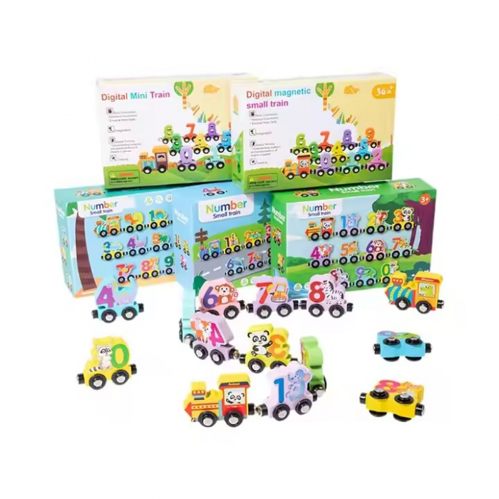 Trenulet din lemn cu prinderi magnetice 11 piese [2]