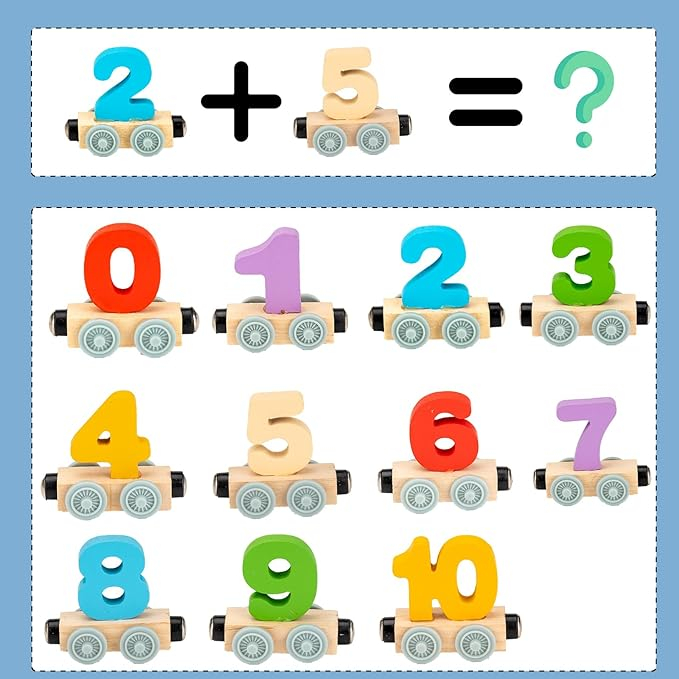 Trenuleţ din lemn cu vagoane numerotate de la 0 la 10 Digital Train [5]