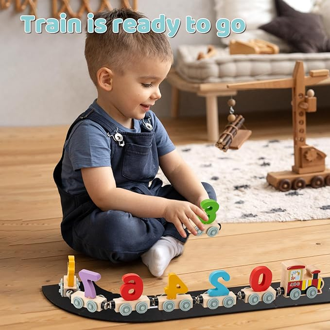 Trenuleţ din lemn cu vagoane numerotate de la 0 la 10 Digital Train [3]