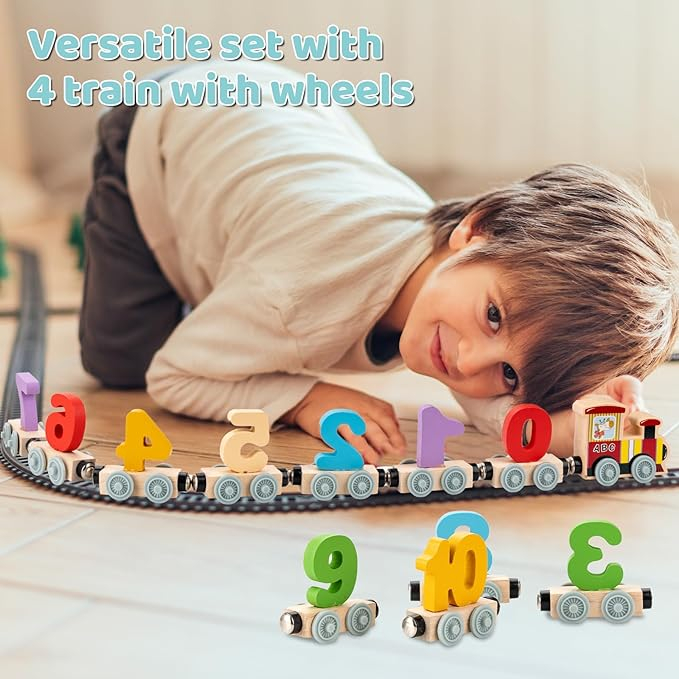 Trenuleţ din lemn cu vagoane numerotate de la 0 la 10 Digital Train [4]