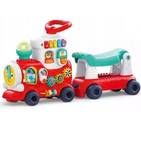 Trenulet interactiv 4 in 1 Hola Toys Push Walker & Ride-on Learning Train [7]