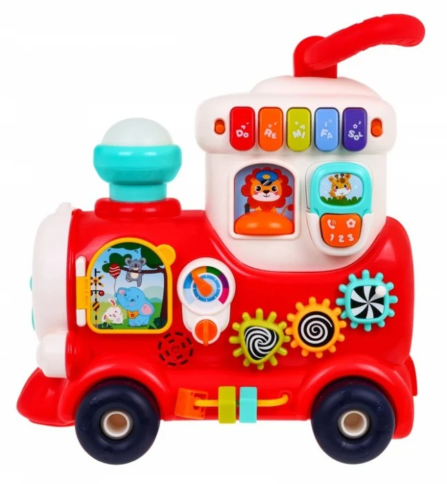 Trenulet interactiv 4 in 1 Hola Toys Push Walker & Ride-on Learning Train [8]