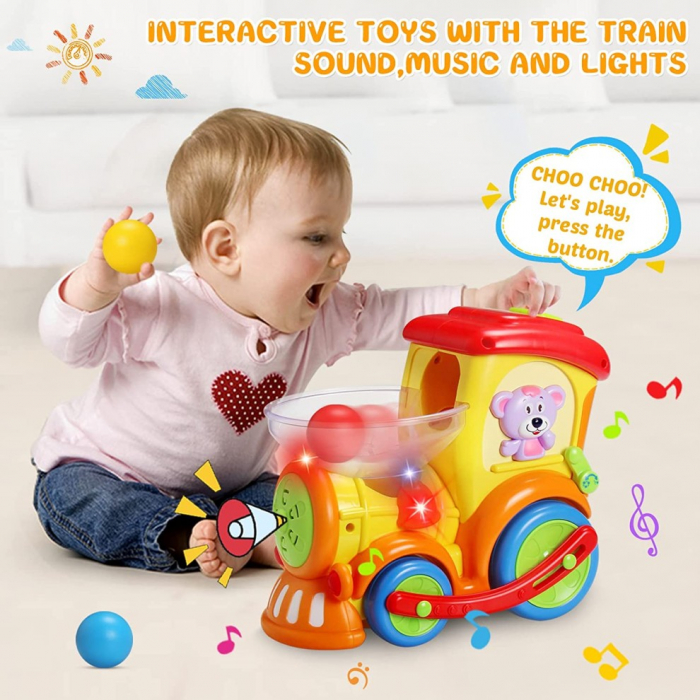 Trenulet interactiv cu bile Descarca si Pleaca Hola Toys Drop n go train [3]
