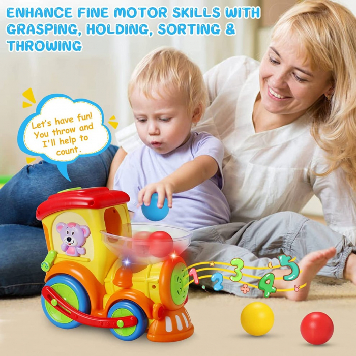 Trenulet interactiv cu bile Descarca si Pleaca Hola Toys Drop n go train [2]