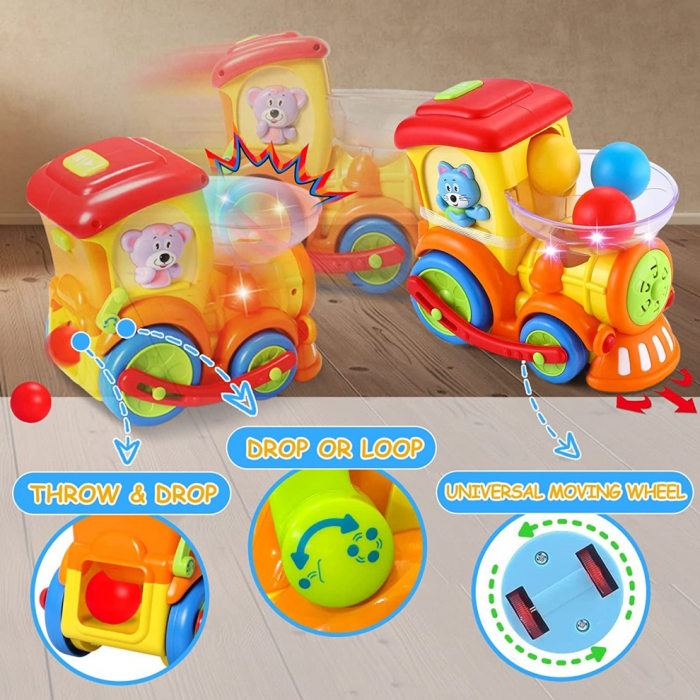 Trenulet interactiv cu bile Descarca si Pleaca Hola Toys Drop n go train [4]