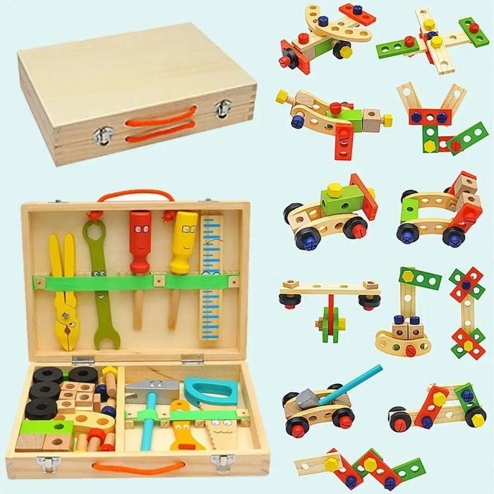 Trusa de scule din lemn micul constructor Simulation Toolbox 34 de piese [5]