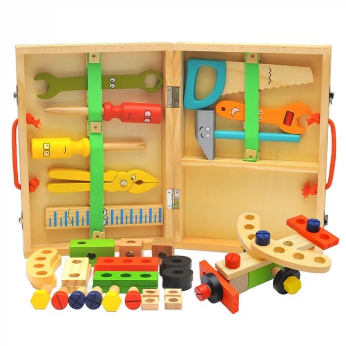 Trusa de scule din lemn micul constructor Simulation Toolbox 34 de piese [7]