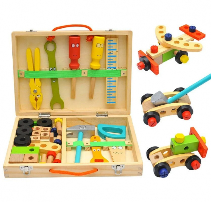 Trusa de scule din lemn micul constructor Simulation Toolbox 34 de piese [4]