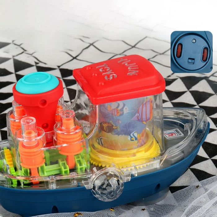 Vaporas cu sunete şi lumini cu carcasă transparentă Transparent gear Land Ship [2]