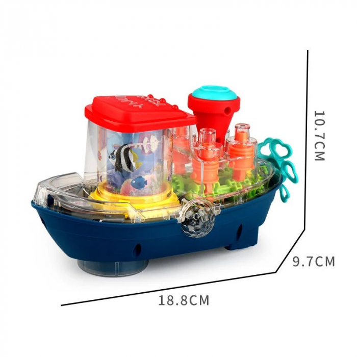 Vaporas cu sunete şi lumini cu carcasă transparentă Transparent gear Land Ship [5]