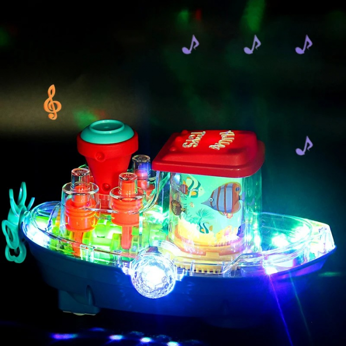 Vaporas cu sunete şi lumini cu carcasă transparentă Transparent gear Land Ship [3]