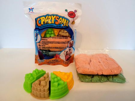 Jucării creative - Set nisip pentru modelat 2 culori si forme CRAZY SAND