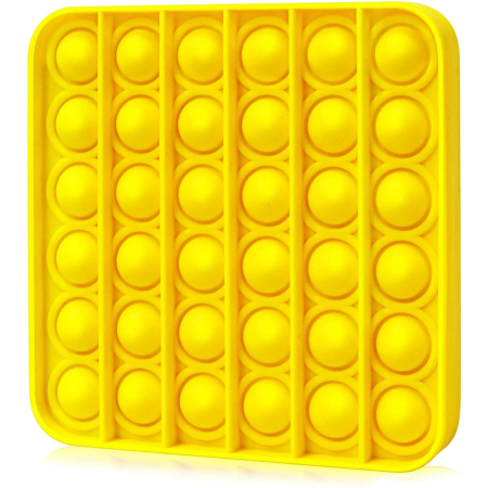 Jucării senzoriale - Jucărie senzorială POP IT culoare galbenă, formă pătrată