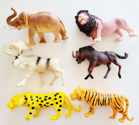 Jucării senzoriale - Set 6 figurine ANIMALE SĂLBATICE 2