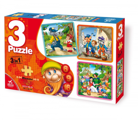 Puzzle - Puzzle 3 în 1 - Basme