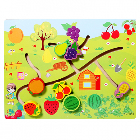 Jocuri Educative - PUZZLE LABIRINT FRUCTE în relief