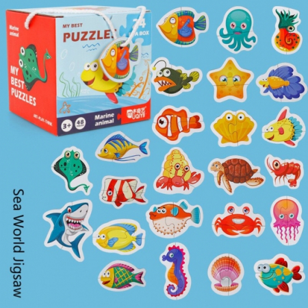 Set 24 puzzle din 2 bucăţi- ANIMALE MARINE-MY BEST PUZZLES 24 IN A BOX MARINE ANIMAL [0]