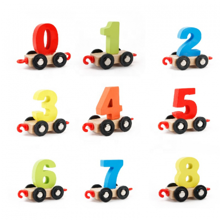 Trenuleţ din lemn DIGITAL cu vagoane numerotate de la 0 la 9 [2]