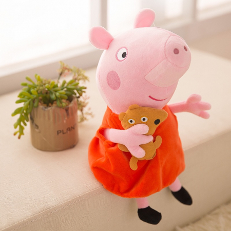 Jucării personaje din desene animate - Figurină din pluş PURCELUŞA PEPPA - PEPPA PIG 40 cm