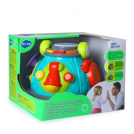 Jucării interactive - Stație muzicală Karaoke interactivă Hola -Little karaoke Space Capsule Activity toy