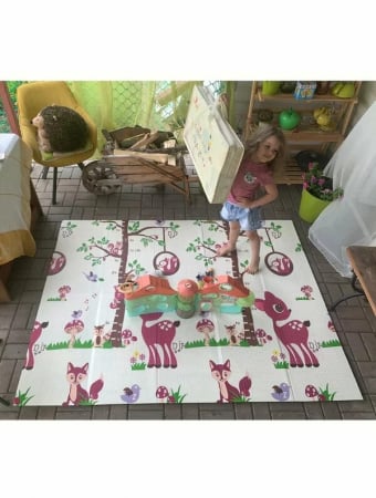 Covoraș de joacă pliabil din spumă cu 2 fețe. Dimensiune 150 cm x 200 cm x 1 cm model PARCUL DE DISTRACŢII [3]