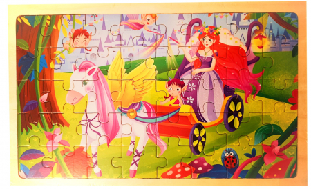 Jocuri Educative - Puzzle din lemn 40 de piese peisaj de basm