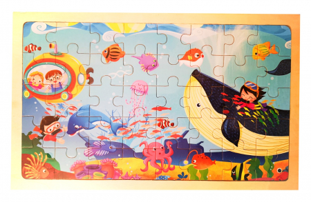 Jocuri Educative - Puzzle din lemn 40 de piese peisaj sub apă
