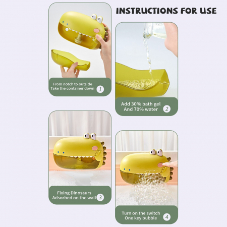 Jucărie de făcut baloane de săpun pentru baie cu sunete design crocodil verde [6]