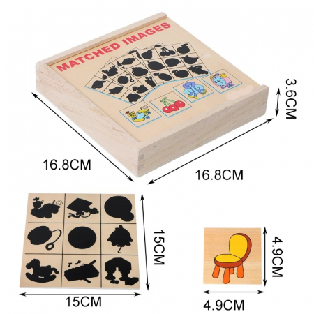 Jocul umbrelor - joc de asociere de tip Montessori din lemn- Obiecte [2]