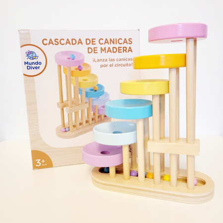 Jucării de îndemânare - Jucărie de tip Montessori din lemn Cascada cu bile - Cascada de Canicas de Madera