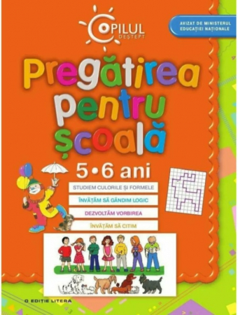 Cărţi de activităţi - Copilul deștept. Pregătirea pentru școală. 5-6 ani - Coperta portocalie