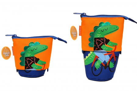 Penare - Penar extensibil textil pentru pixuri Keyroad - model DINOZAUR