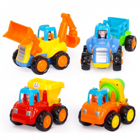 Jucării bebe - Set mașinuțe utilaje de construcții și munci agricole Hola