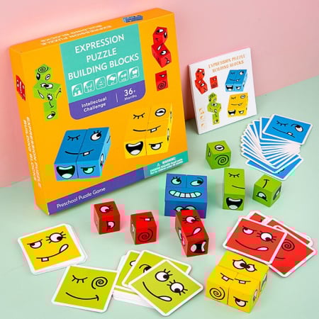 Joc de tip Puzzle Expresii faciale - Expression puzzle building blocks [2]