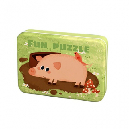 Puzzle în cutie metalică ANIMALE DOMESTICE - FUN PUZZLE [0]