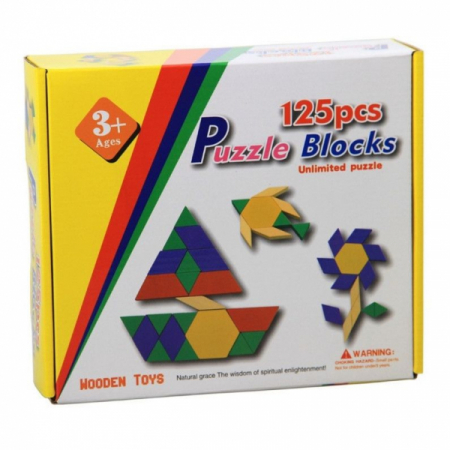 Joc tangram din lemn 125 piese - Puzzle Blocks [0]