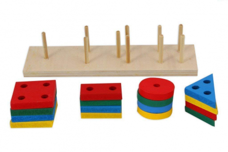 Joc de tip Montessori - Sortator cu 4 forme geometrice - Geometric Sorter [3]