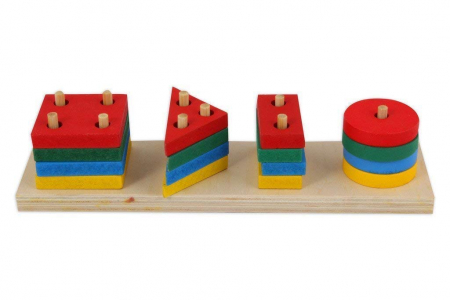 Joc de tip Montessori - Sortator cu 4 forme geometrice - Geometric Sorter [1]