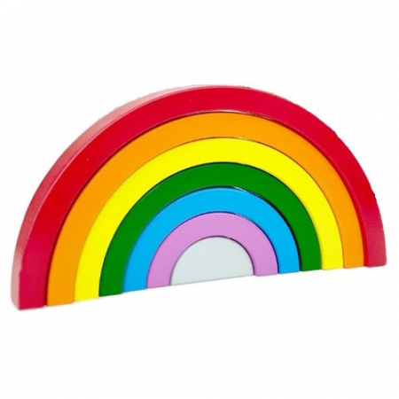 Jucărie Montessori din lemn CURCUBEU - Rainbow Building Blocks [2]