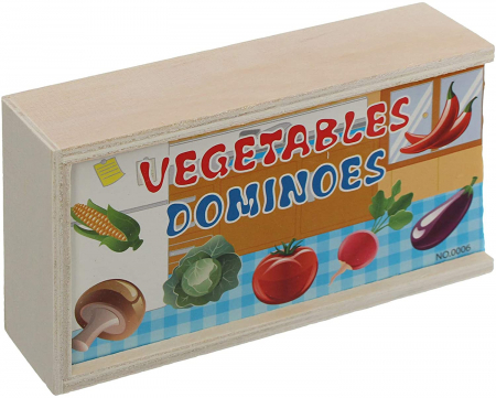 Jocuri Educative - Domino din lemn LEGUME