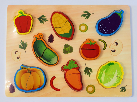 Jocuri Educative - Puzzle incastru în relief LEGUME