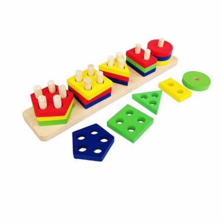 Joc de tip Montessori - Sortator cu 5 forme geometrice [0]