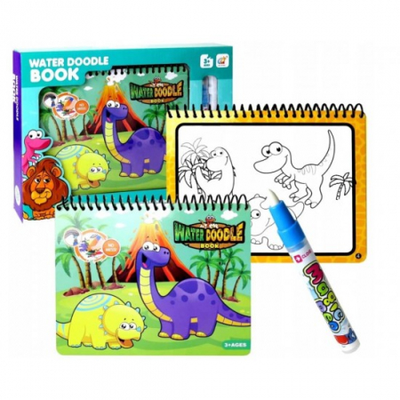 CĂRȚI - Carte reutilizabilă de colorat cu apă Doodle Water Book- DINOZAURI