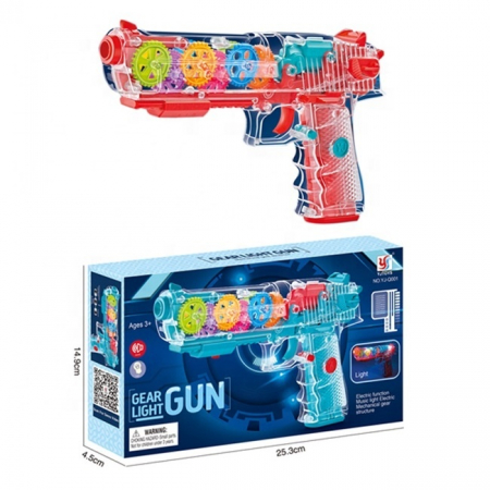 PROMOŢII - PISTOL cu sunete şi lumini cu carcasă transparentă GEAR LIGHT GUN