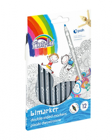 RECHIZITE - Set 12 carioci cu 2 capete Fiorello Bimarker