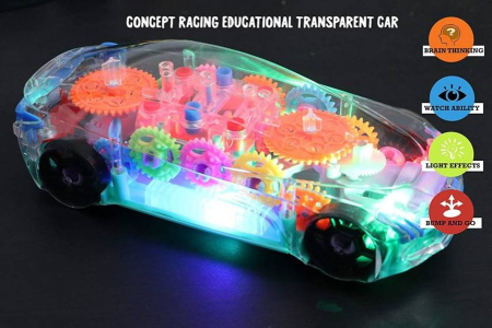 Jucării interactive - MAŞINUŢĂ cu sunete şi lumini cu carcasă transparentă CONCEPT RACING EDUCATIONAL TRANSPARENT 2