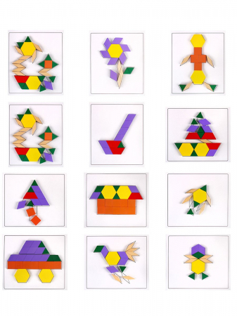 Joc tangram din lemn 125 piese - Puzzle Blocks Unlimited puzzle [2]