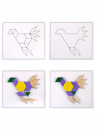 Joc tangram din lemn 125 piese - Puzzle Blocks Unlimited puzzle [3]
